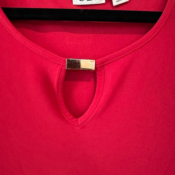 CATO Ruby Red Simply Elegant 3/4 Sleeve Pull over Top - Picture 2 of 5